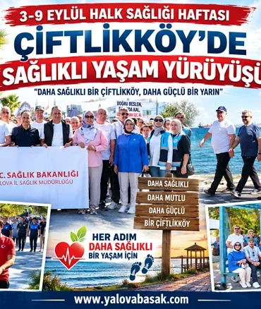 Çiftlikköy’de Halk Sağlığı Haftası’nda “Sağlıklı Yaşam Yürüyüşü” Düzenlendi 10 Çiftlikköy’de Halk Sağlığı Haftası’nda “Sağlıklı Yaşam Yürüyüşü” Düzenlendi