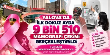Yalova’da İlk Dokuz Ayda 9 Bin 510 Mamografi Çekimi Gerçekleştirildi
