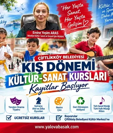 Çiftlikköy Belediyesi’nin Ücretsiz Kış Kurslarına Kayıtlar Başlıyor 9 Çiftlikköy Belediyesi’nin Ücretsiz Kış Kurslarına Kayıtlar Başlıyor