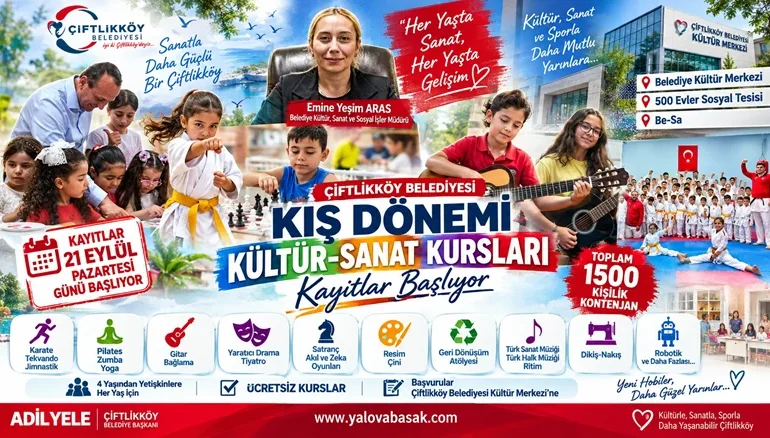 Çiftlikköy Belediyesi’nin Ücretsiz Kış Kurslarına Kayıtlar Başlıyor 6 Çiftlikköy Belediyesi’nin Ücretsiz Kış Kurslarına Kayıtlar Başlıyor