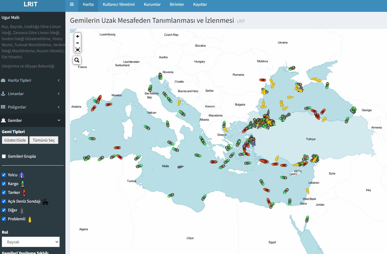 TÜRK DENİZLERİNDE DİJİTAL GÜVENLİK KALESİ: TÜRK BAYRAKLI GEMİLER LRIT SİSTEMİYLE 7/24 GÖZETİM ALTINDA