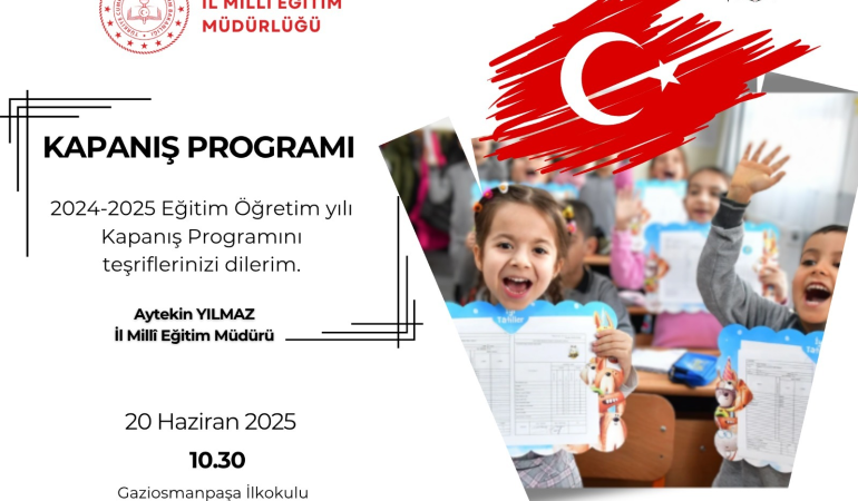 Yalova’da 2024-2025 Eğitim Öğretim Yılı Kapanış Töreni Gerçekleştirilecek