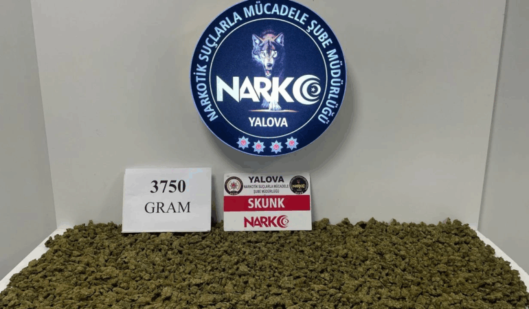Yalova’da Uyuşturucu Operasyonu: 3 Kilo 750 Gram Skunk Ele Geçirildi