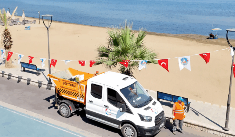 ÇİFTLİKKÖY’DE ÇÖP TAKSİDEN ANLIK MÜDAHALE