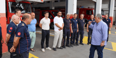 BAŞKAN GÜREL İTFAİYE MÜDÜRLÜĞÜNÜ ZİYARET ETTİ