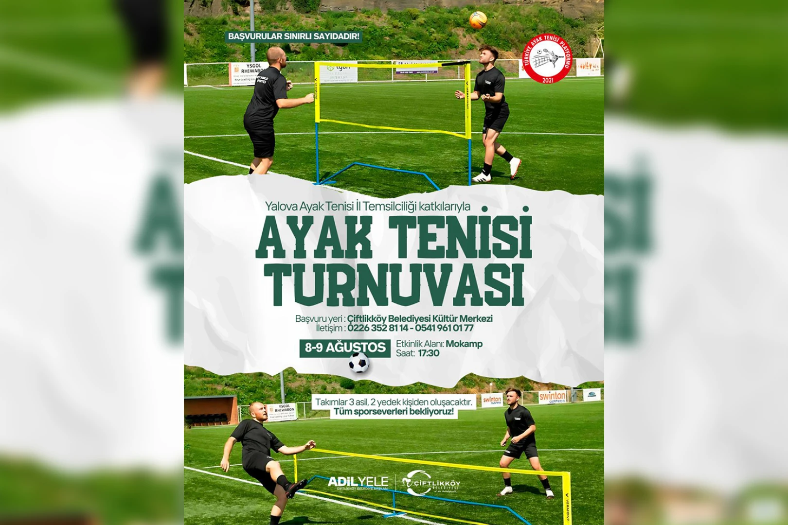 ÇİFTLİKKÖY AYAK TENİSİ TURNUVASI İÇİN KAYITLAR BAŞLADI