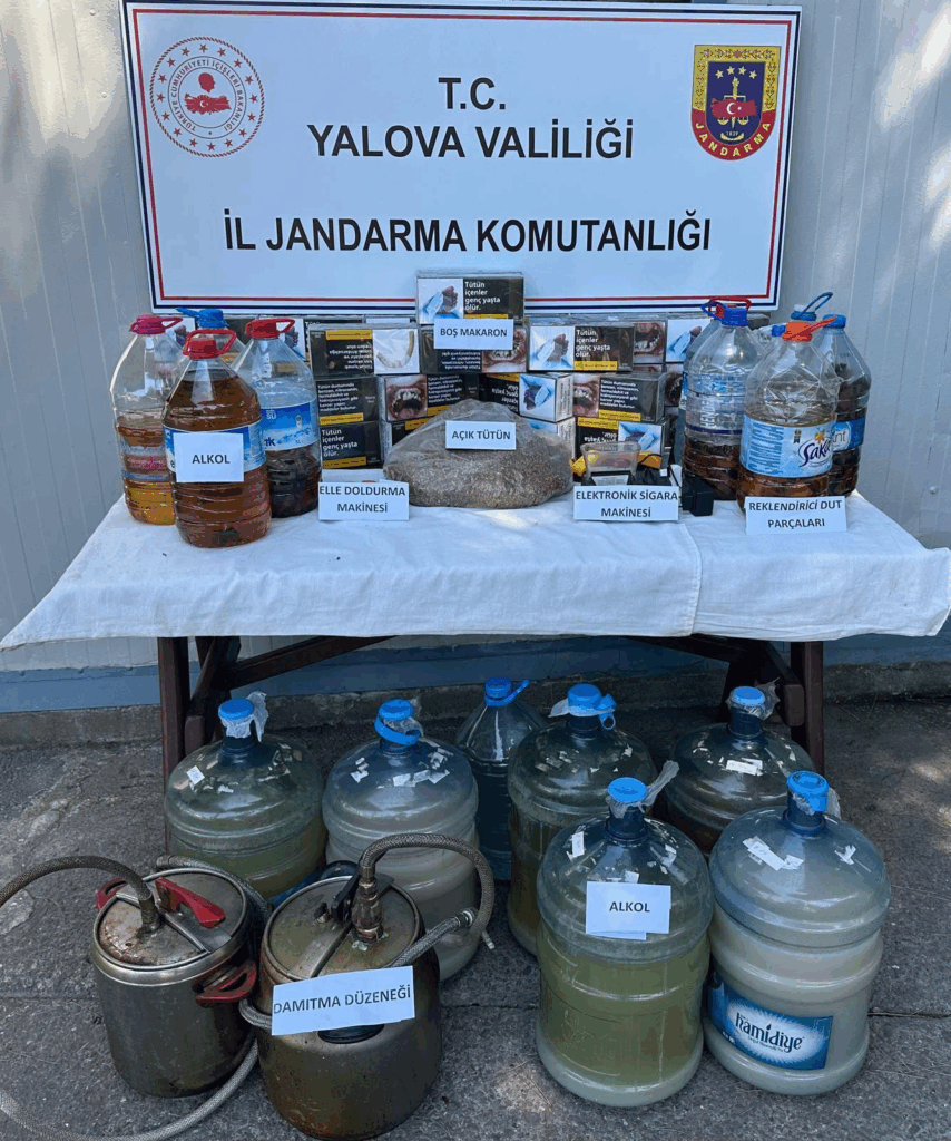 Yalova’da Kaçak Alkol ve Tütün Operasyonu