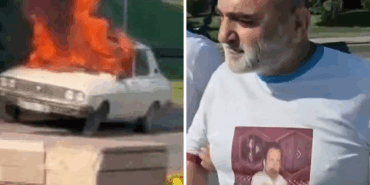 Meclis Önünde “Beyaz Toros” Yakıldı, Üzerinde Şehit Muhsin Yazıcıoğlu Fotoğraflı Tişörtle Gözaltı