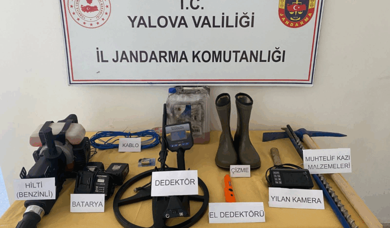 Yalova Çınarcık’ta Kaçak Kazı Operasyonu: 3 Şüpheli Suçüstü Yakalandı