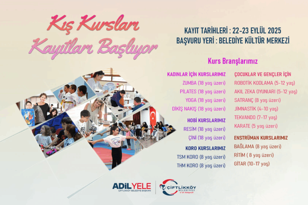 ÇİFTLİKKÖY’DE KIŞ KURSLARI KAYITLARI BAŞLIYOR