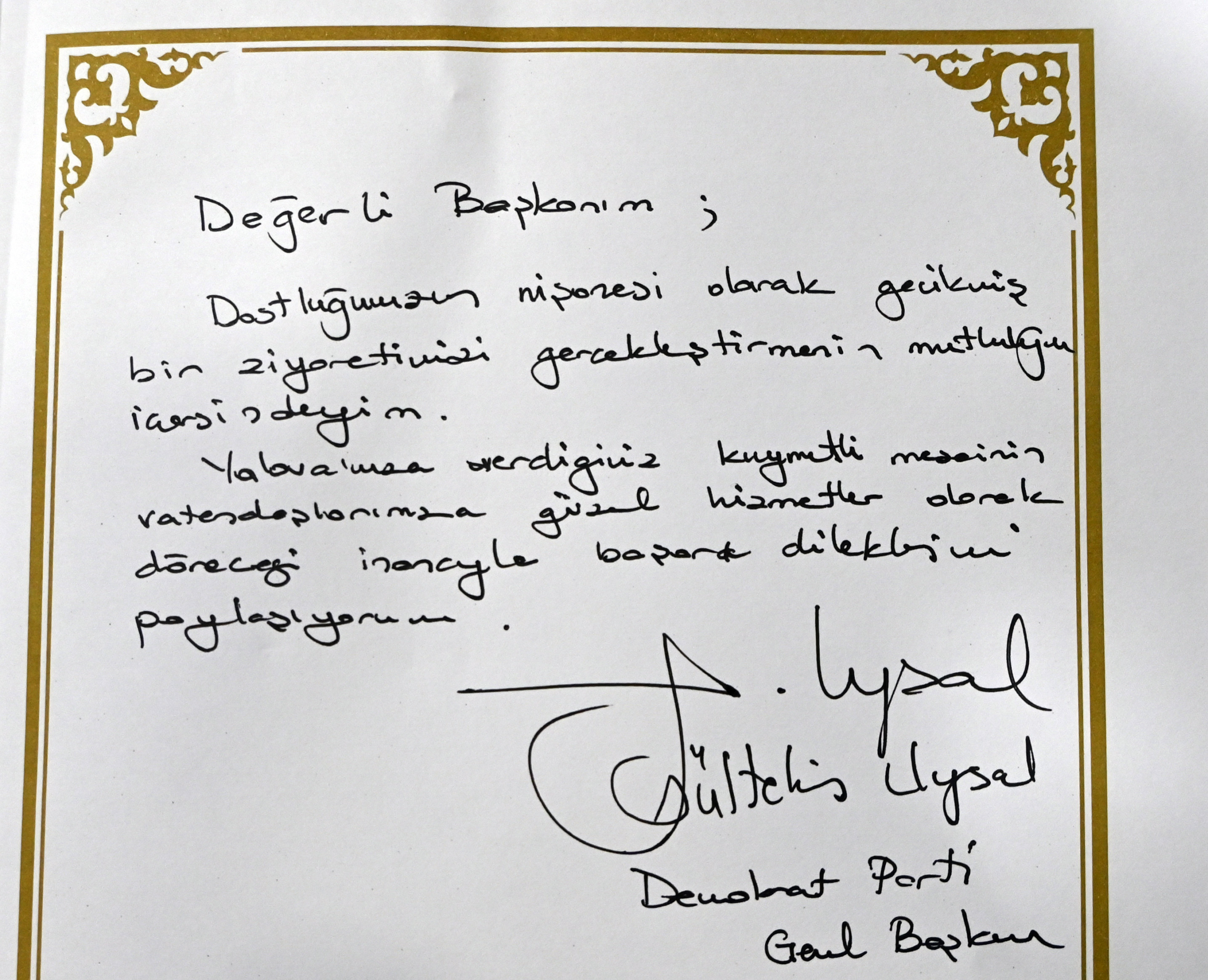 DP GENEL BAŞKANI GÜLTEKİN UYSAL’DAN BAŞKAN GÜREL’E ZİYARET