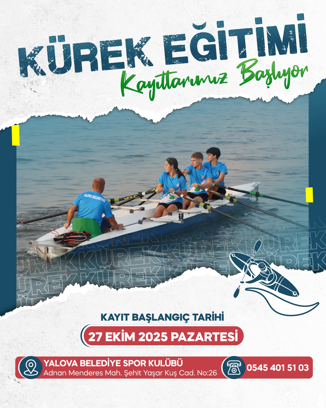YALOVA’DA KÜREK EĞİTİMİ BAŞLIYOR