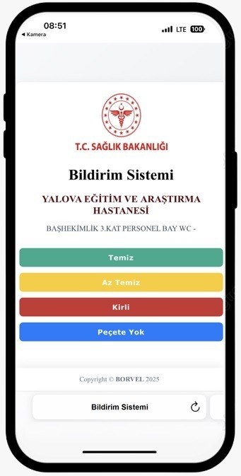 Yalova Eğitim ve Araştırma Hastanesi’nde QR Kodlu Temizlik Bildirim Sistemi Başladı