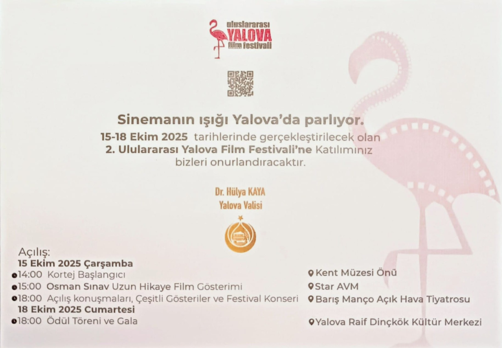 SİNEMANIN IŞIĞI YALOVA’DA PARLIYOR! 2. ULUSLARARASI YALOVA FİLM FESTİVALİ BAŞLIYOR