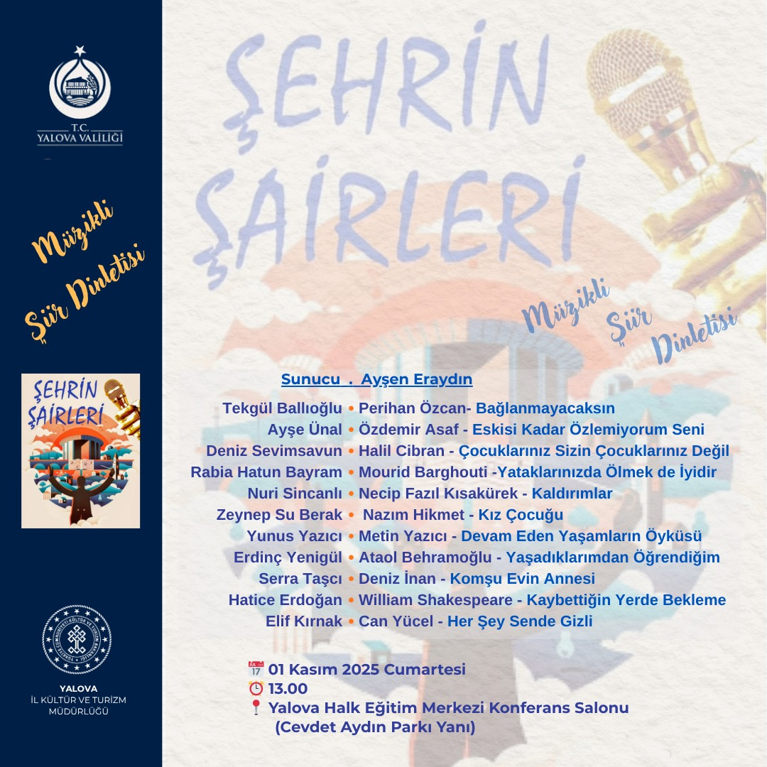 ŞEHRİN ŞAİRLERİ – Müzikli Şiir Dinletisi 4 ŞEHRİN ŞAİRLERİ – Müzikli Şiir Dinletisi