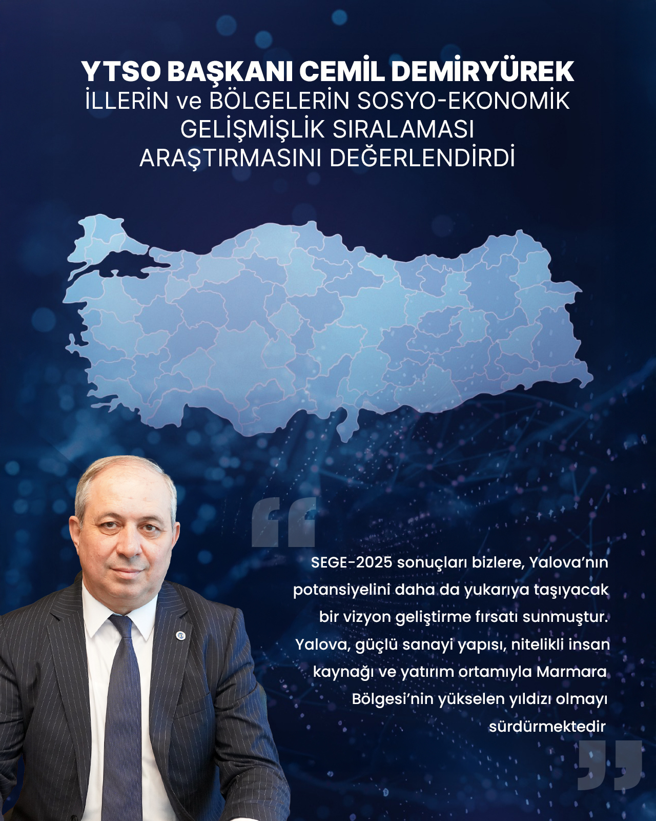 Yalova Türkiye’nin İlk 10’unda: SEGE-2025’te 9. Sıra, Teknoloji Odaklı İstihdamda Zirve