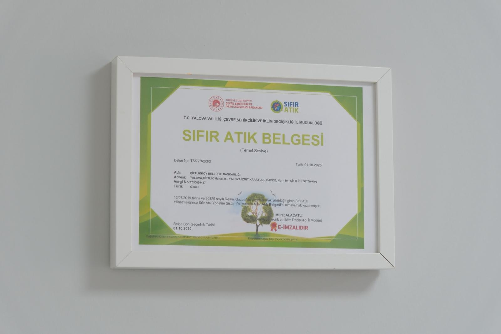 SIFIR ATIK’TA ÖRNEK İLÇE ÇİFTLİKKÖY