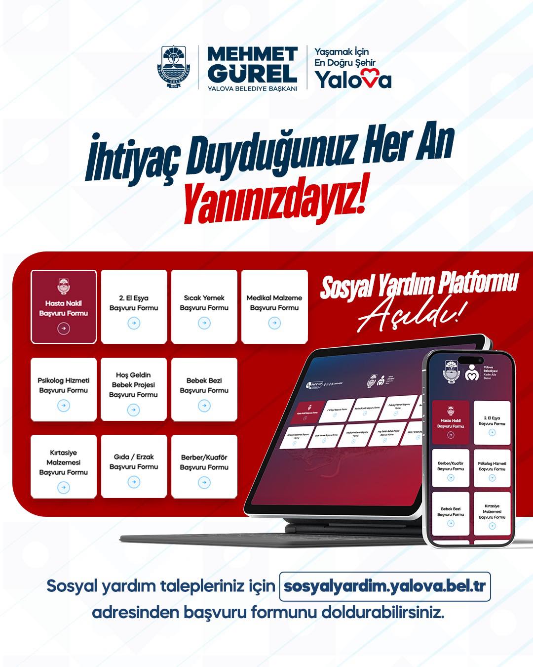 YALOVA BELEDİYESİ’NDEN DİJİTAL SOSYAL DESTEK HAMLESİ    SOSYAL YARDIM PLATFORMU HİZMETE AÇILDI