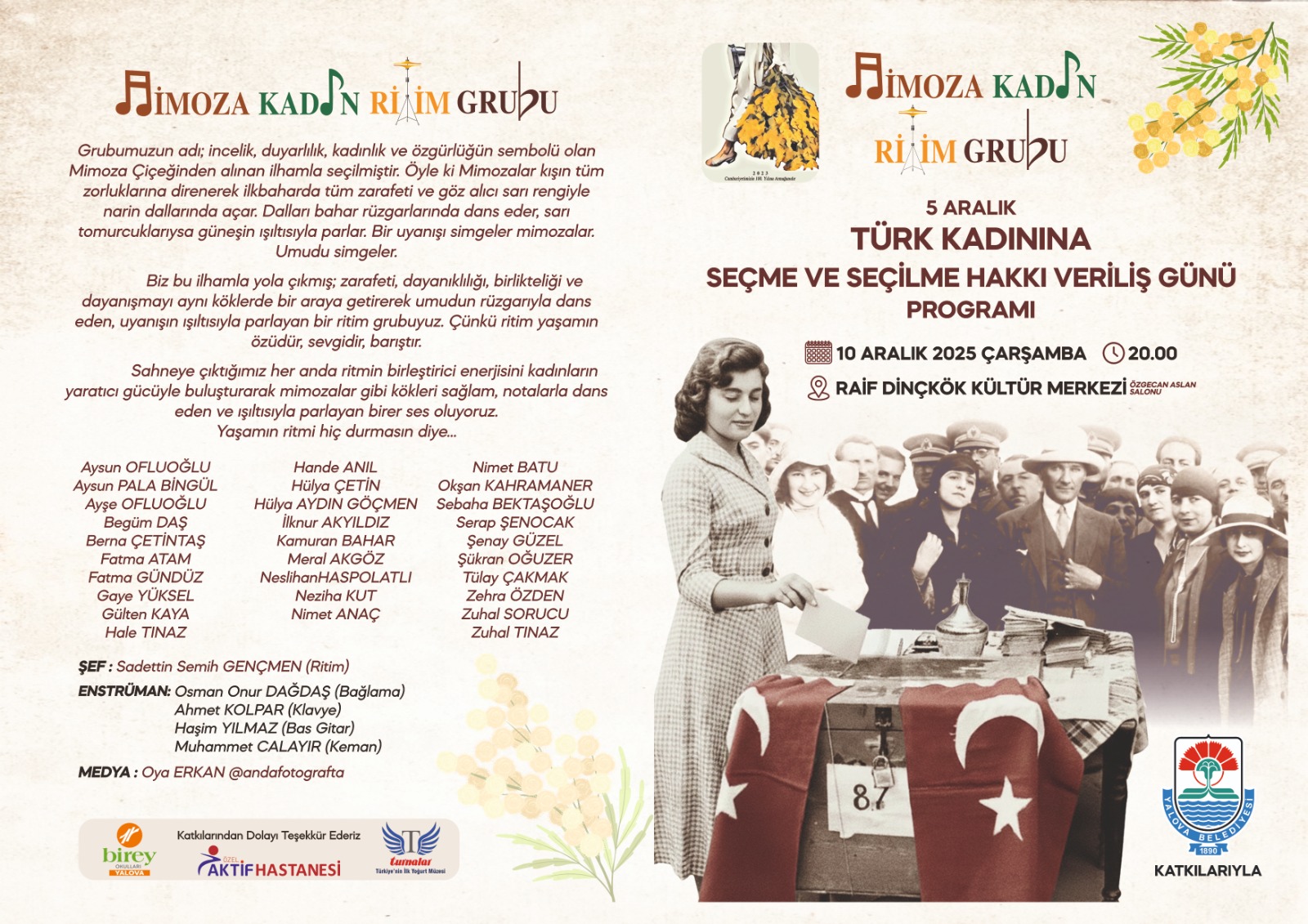 MİMOZA KADIN RİTİM GRUBU’NDAN 5 ARALIK’IN ANLAMINA ATFEN ÖZEL ETKİNLİK