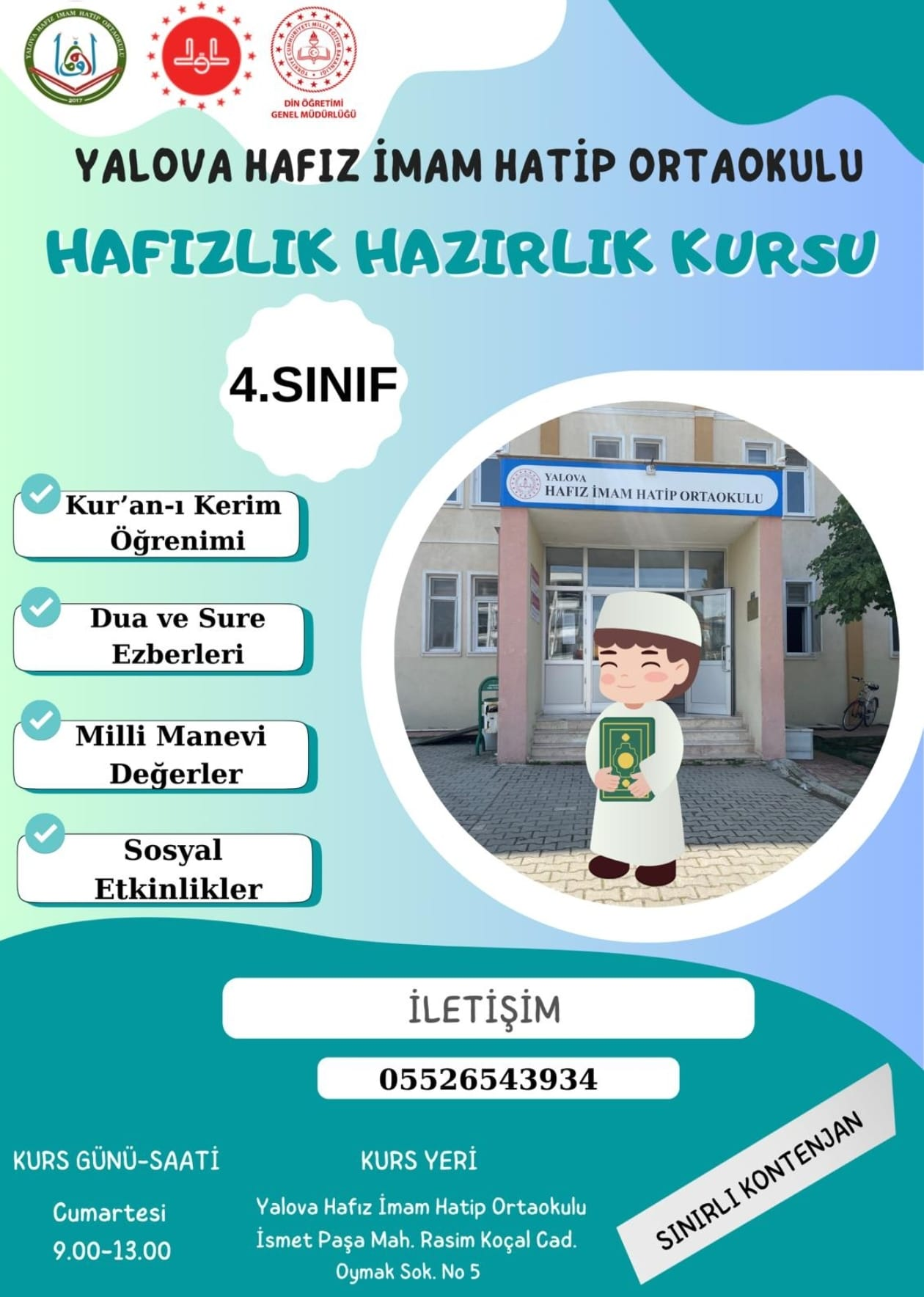 YALOVA HAFIZ İMAM HATİP ORTAOKULU’NDA 4. SINIF HAFIZLIK HAZIRLIK KURSU BAŞLIYOR 4 YALOVA HAFIZ İMAM HATİP ORTAOKULU’NDA 4. SINIF HAFIZLIK HAZIRLIK KURSU BAŞLIYOR