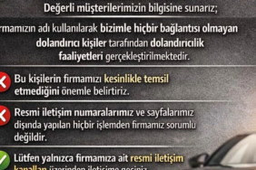 DADAŞ Oto–Emlak–İnşaat’tan Dolandırıcılık Uyarısı: “Resmî Kanallar Dışındaki İşlemlere İtibar Etmeyin”