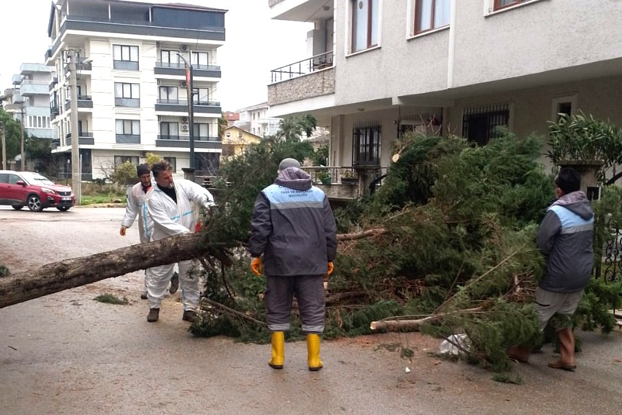 ÇİFTLİKKÖY BELEDİYESİ FIRTINAYA KARŞI TEYAKKUZDA