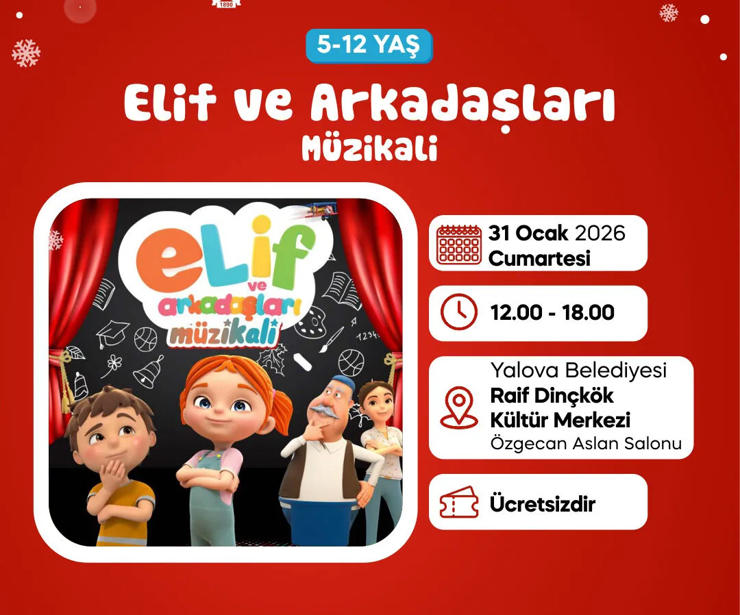 Yalova’da Çocuklar İçin Sömestr Şöleni Başlıyor: Ücretsiz Tiyatro, Konser, Atölye ve Panayır