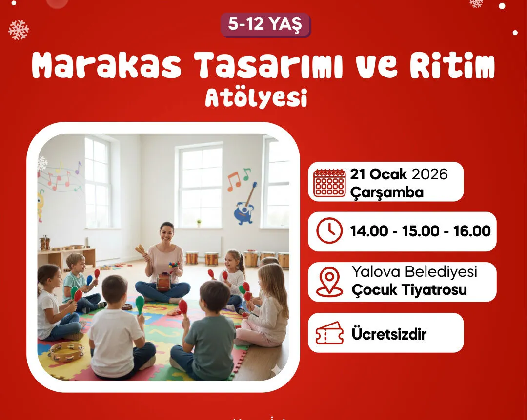 Yalova’da Çocuklar İçin Sömestr Şöleni Başlıyor: Ücretsiz Tiyatro, Konser, Atölye ve Panayır