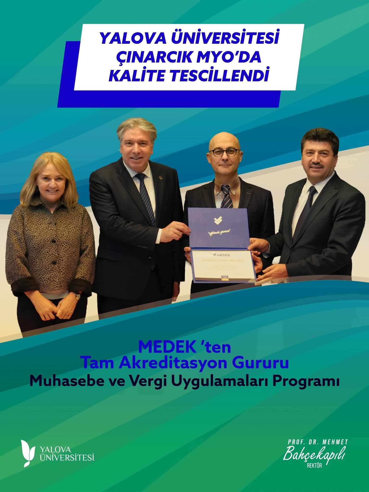 YALOVA ÜNİVERSİTESİ’NDE BİR İLK: 4 PROGRAM MEDEK TARAFINDAN AKREDİTE EDİLDİ