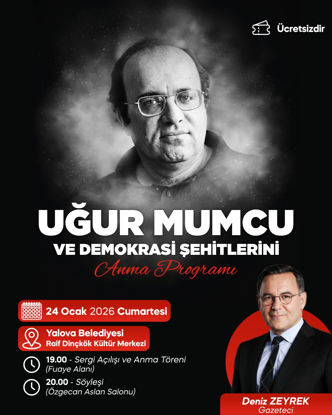 UĞUR MUMCU VE DEMOKRASİ ŞEHİTLERİ YALOVA'DA ANILACAK