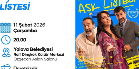 Aşk Listesi Yalova’da Sahnelenecek: Ücretsiz Tiyatro Gösterimine Yoğun İlgi Bekleniyor Spot: