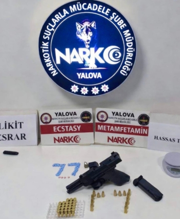 Yalova Merkezli Narkotik Operasyonu: 4 Tutuklama, Uyuşturucu ve Silah Ele Geçirildi