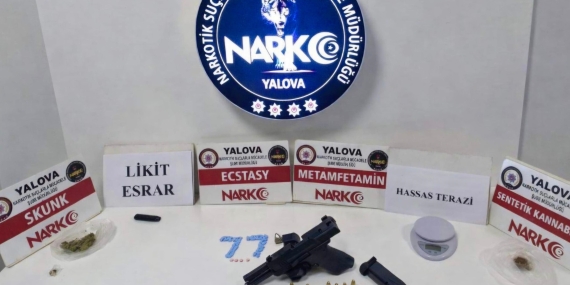 Yalova Merkezli Narkotik Operasyonu: 4 Tutuklama, Uyuşturucu ve Silah Ele Geçirildi