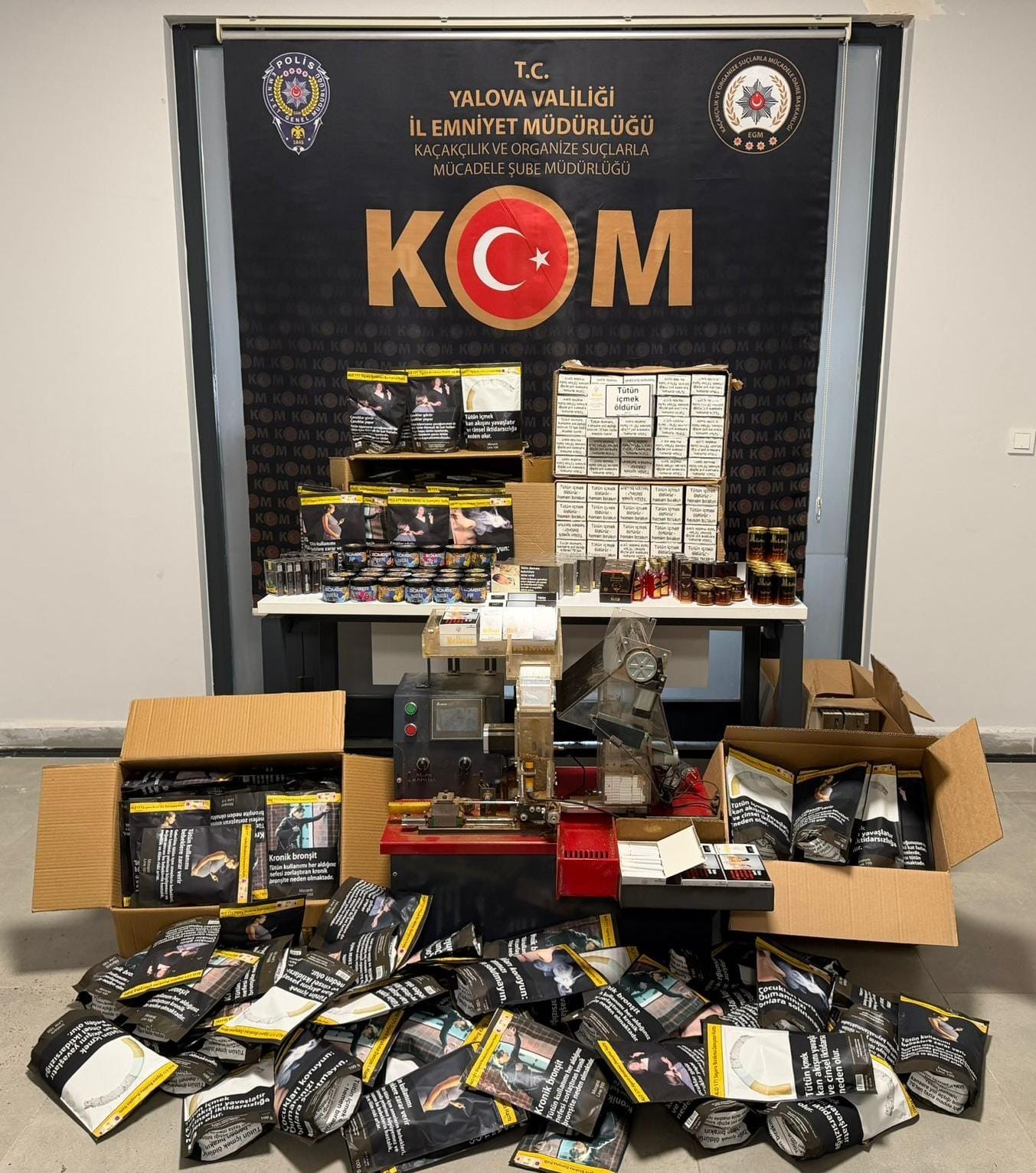 YALOVA’DA KAÇAK MAKARON OPERASYONU: 1,5 MİLYON ADET ELE GEÇİRİLDİ