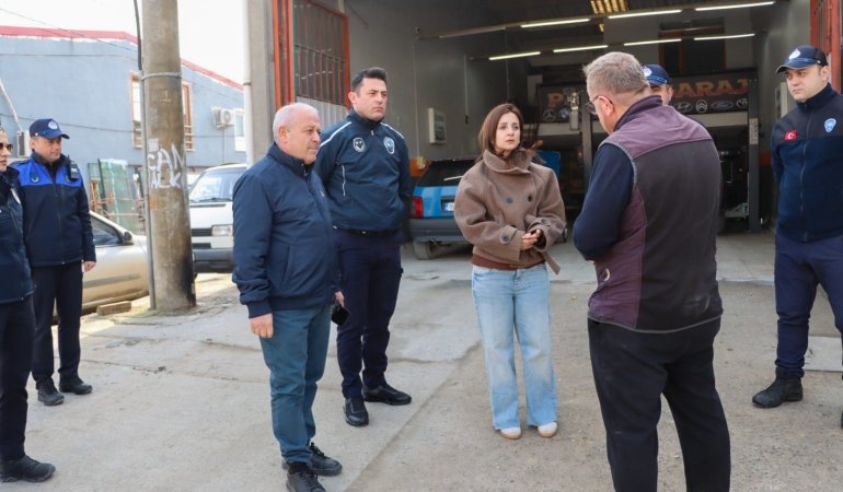 SANAYİ ESNAFI ZİYARET EDİLDİ, ATIK YÖNETİMİ KONUSUNDA BİLGİLENDİRME YAPILDI