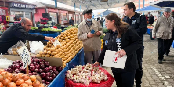 ÇİFTLİKKÖY’DE ÜRETİCİ PAZARI DENETLENDİ