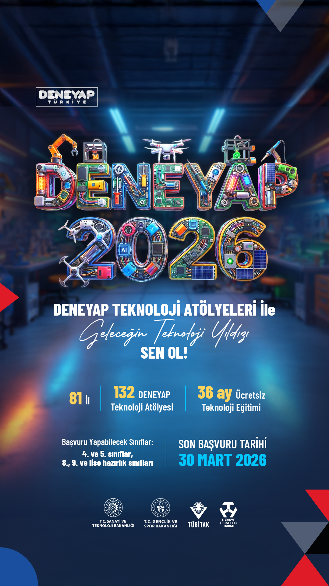 DENEYAP Türkiye, 2026 Başvurularını Açtı: Geleceğin Teknoloji Yıldızları Aranıyor
