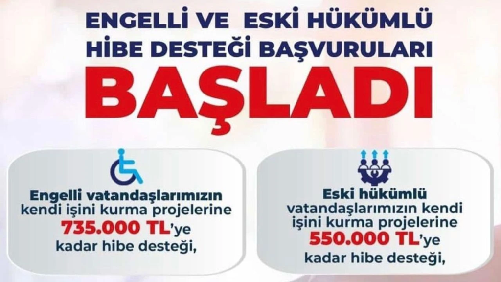 Engelli ve Eski Hükümlülere 2026 Hibe Desteği Başladı! 905 Bin TL’ye Kadar Destek Verilecek