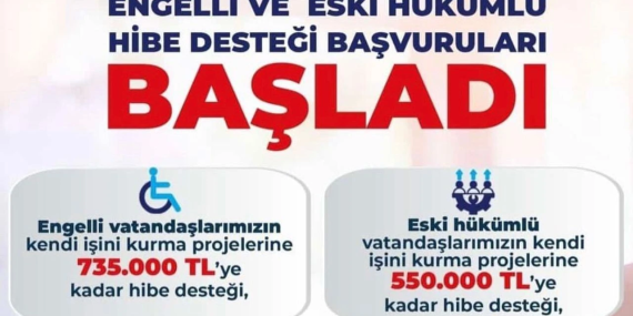 Engelli ve Eski Hükümlülere 2026 Hibe Desteği Başladı! 905 Bin TL’ye Kadar Destek Verilecek