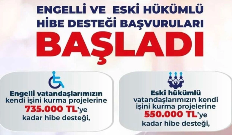 Engelli ve Eski Hükümlülere 2026 Hibe Desteği Başladı! 905 Bin TL’ye Kadar Destek Verilecek