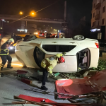 ÇİFTLİKKÖY İTFAİYESİ DEVRİLEN ARACA MÜDAHALE ETTİ