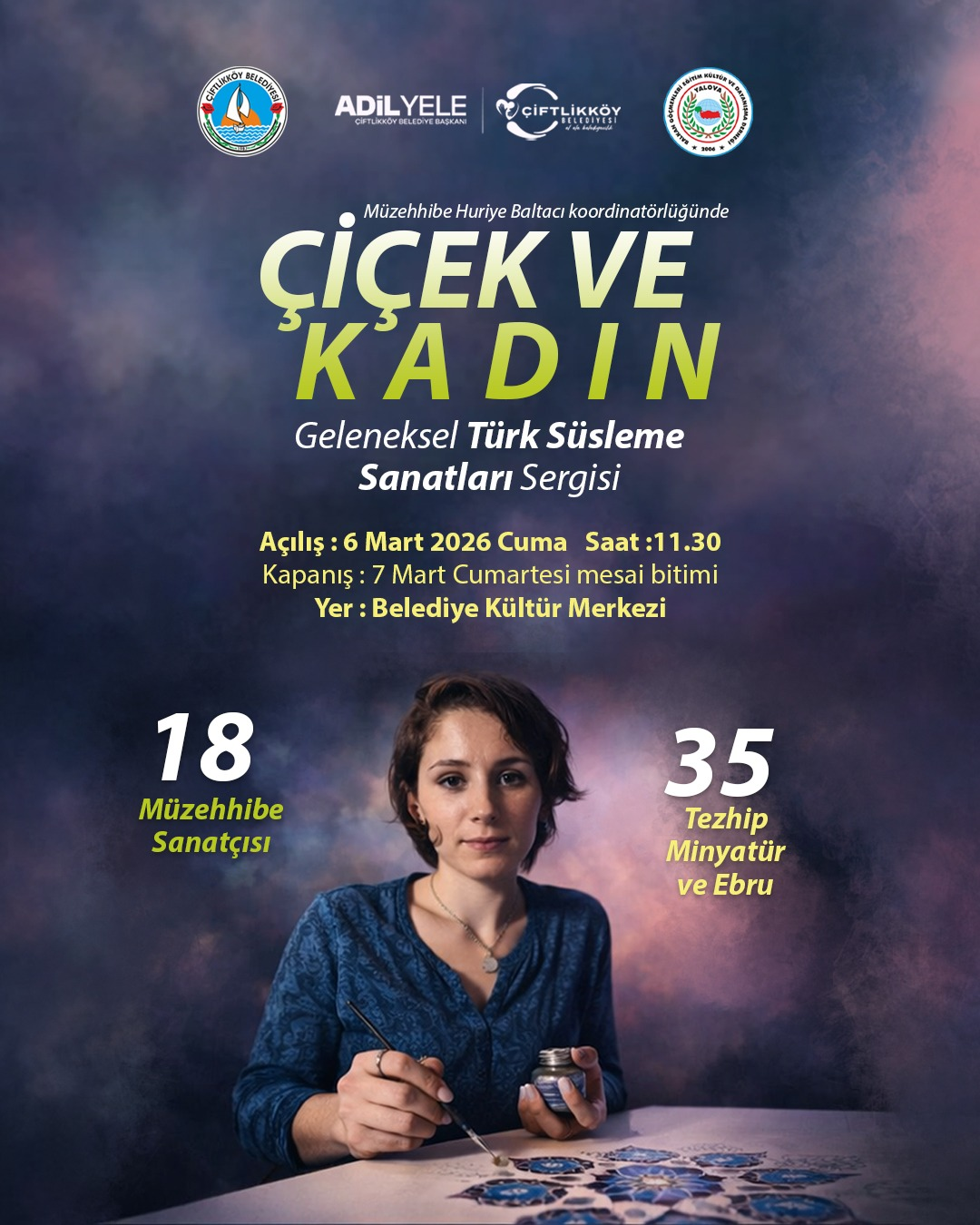 ÇİFTLİKKÖY’DE DÜNYA KADINLAR GÜNÜ’NE ÖZEL ‘ÇİÇEK VE KADIN’ SERGİSİ