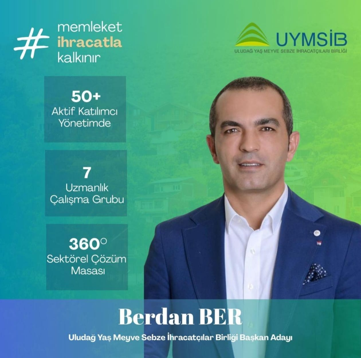 Uludağ Yaş Meyve Sebze İhracatçıları Birliği’nde Başkanlık Yarışı: Berdan Ber’den “Katılımcı ve Güçlü İhracat” Vizyonu