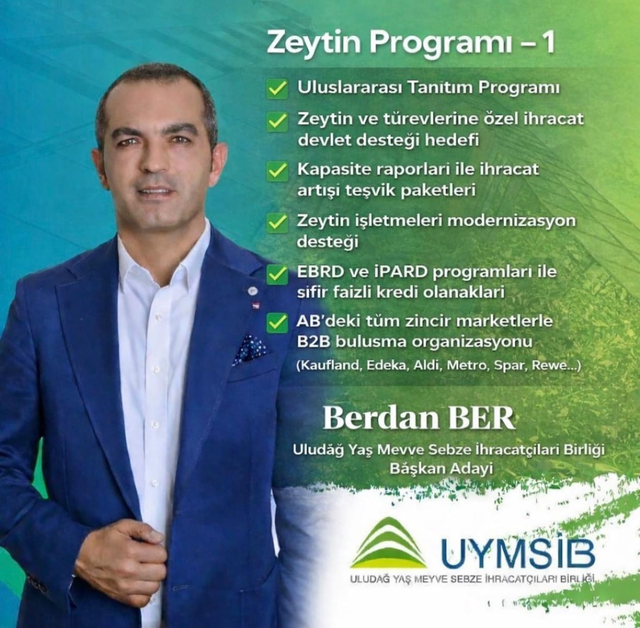 Uludağ Yaş Meyve Sebze İhracatçıları Birliği’nde Seçim Gündemi: Berdan Ber’den “Memleket İhracatla Kalkınır” Vurgusu