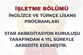 Yalova Üniversitesi İşletme Bölümü 4 Yıllık STAR Akreditasyonu Aldı