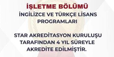 Yalova Üniversitesi İşletme Bölümü 4 Yıllık STAR Akreditasyonu Aldı