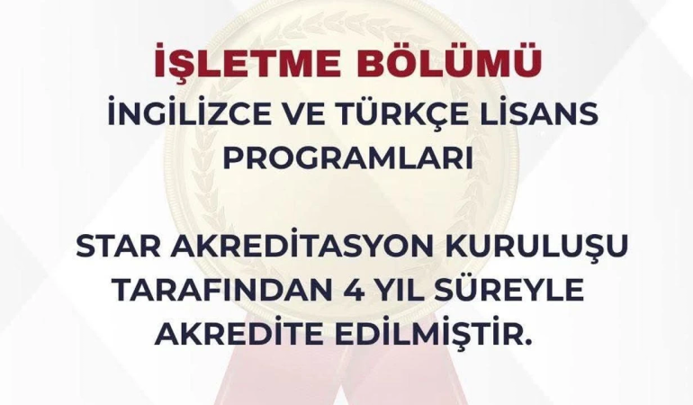 Yalova Üniversitesi İşletme Bölümü 4 Yıllık STAR Akreditasyonu Aldı