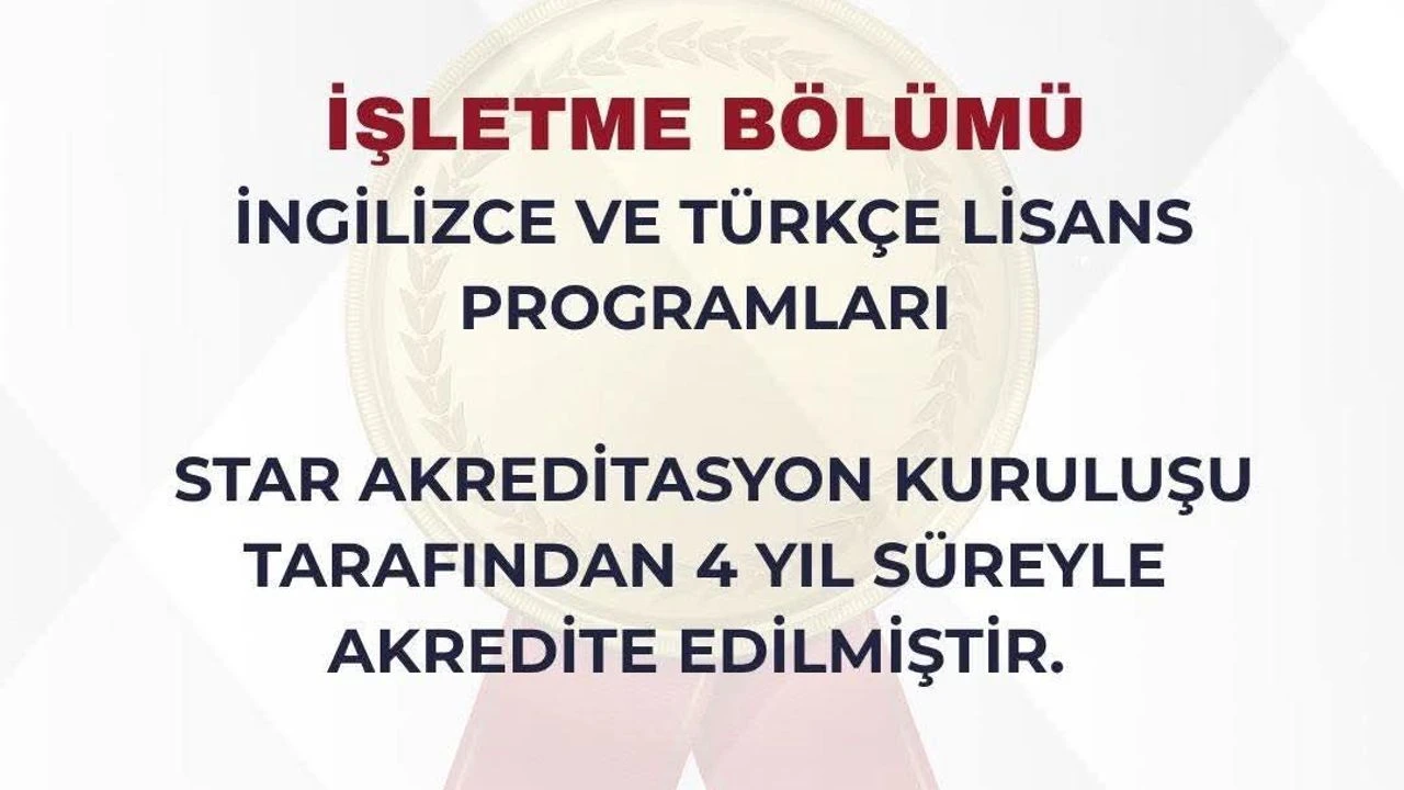 Yalova Üniversitesi İşletme Bölümü 4 Yıllık STAR Akreditasyonu Aldı