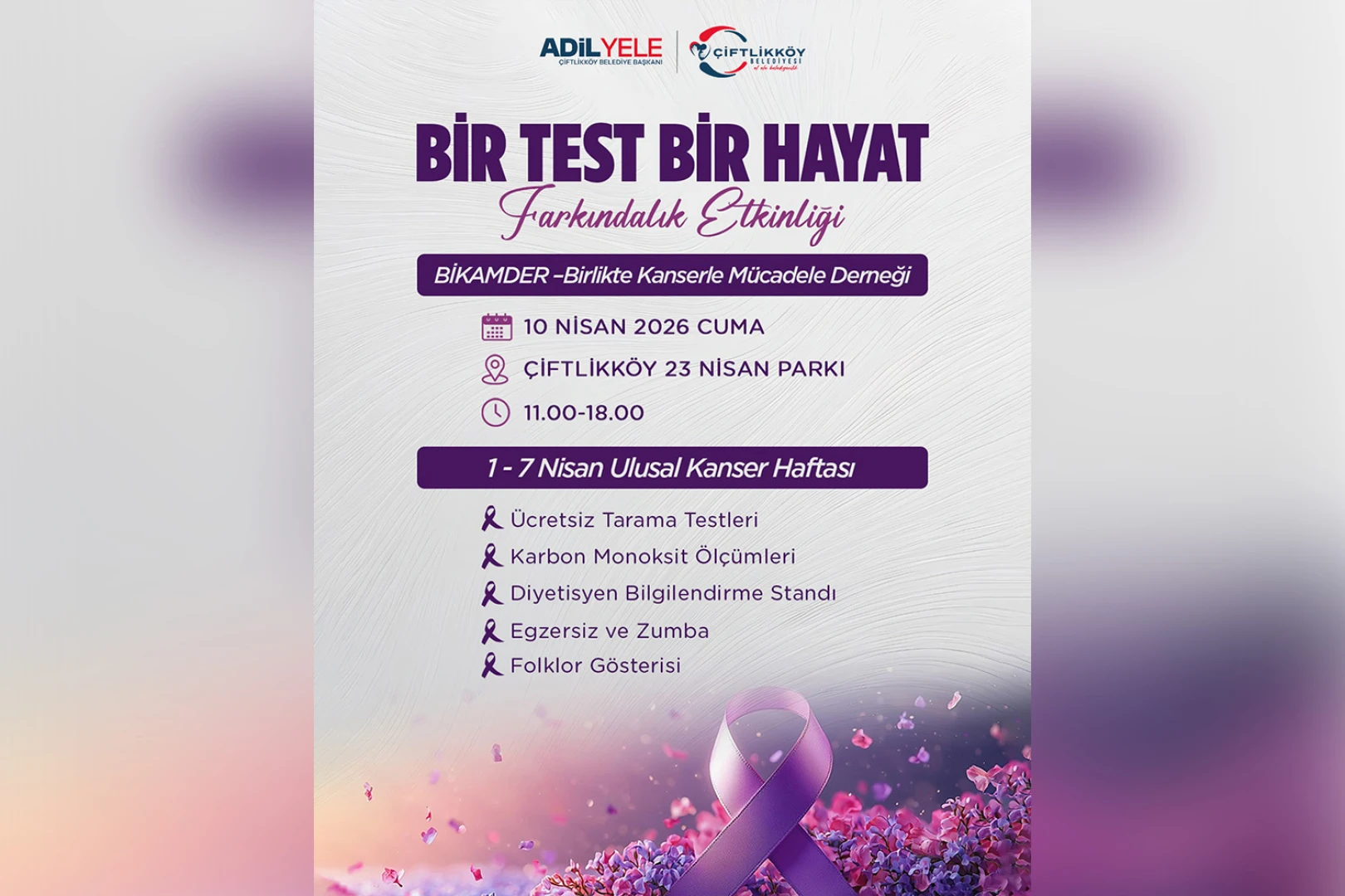 ÇİFTLİKKÖY ‘BİR TEST BİR HAYAT’ ETKİNLİĞİNDE BULUŞACAK