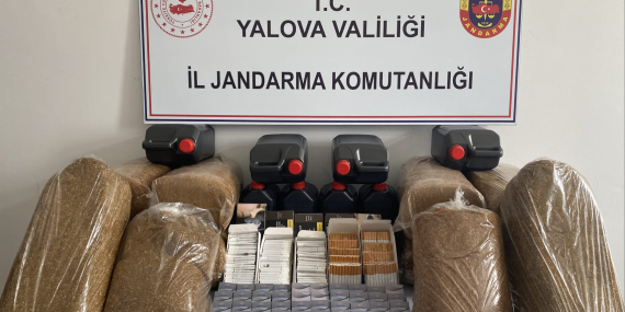 YALOVA’DA KAÇAKÇILIK OPERASYONU: TONLARCA BANDROLSÜZ TÜTÜN VE ETİL ALKOL ELE GEÇİRİLDİ